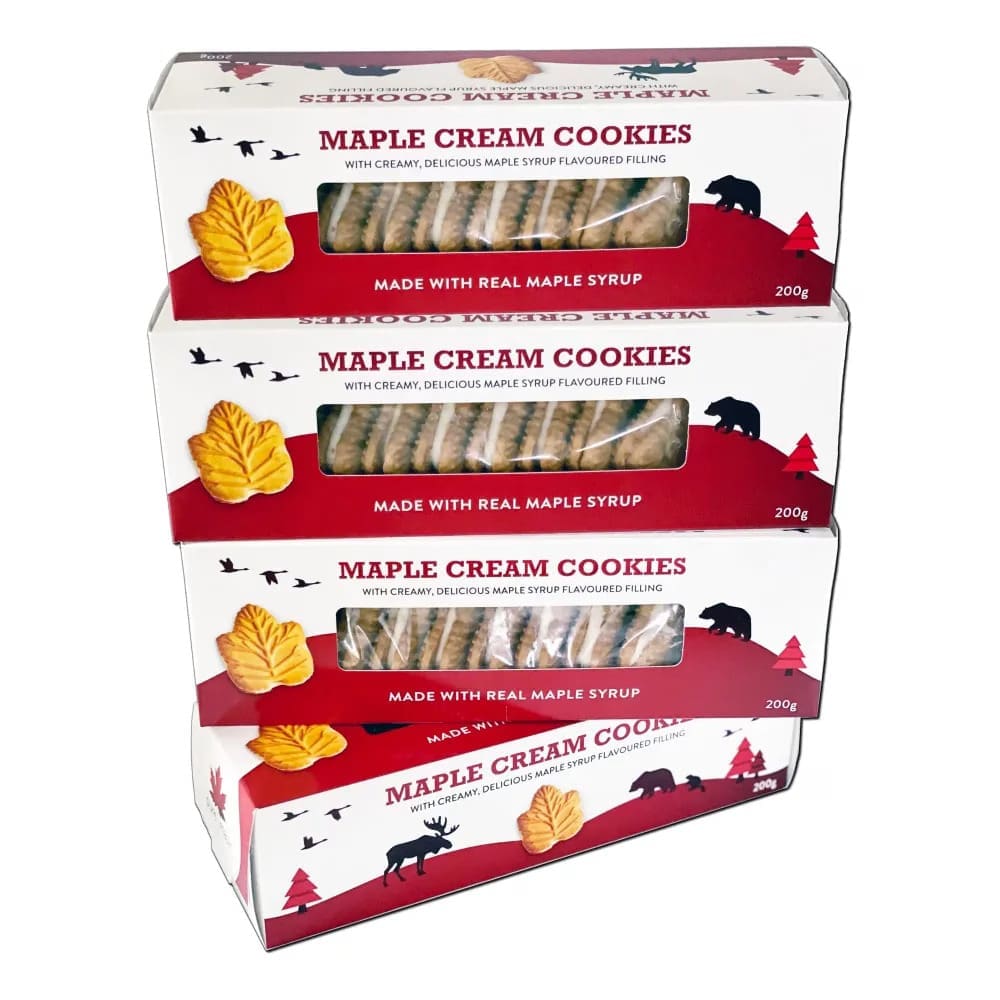 Pure Maple Cream Cookies Canadian maple leaf cream biscuits sweet delicious Maple Syrup cream filling